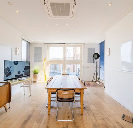 vintage furniture and table with a tv screen