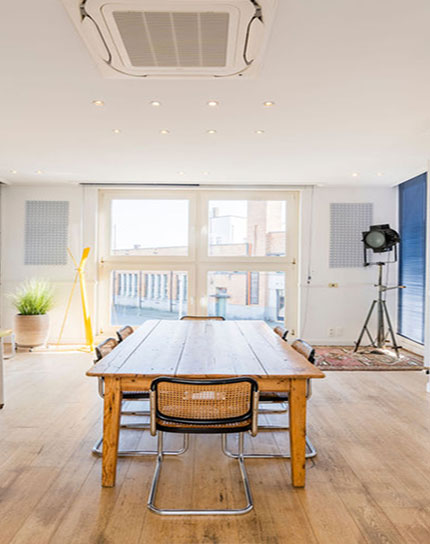 side view on vintage furniture and table