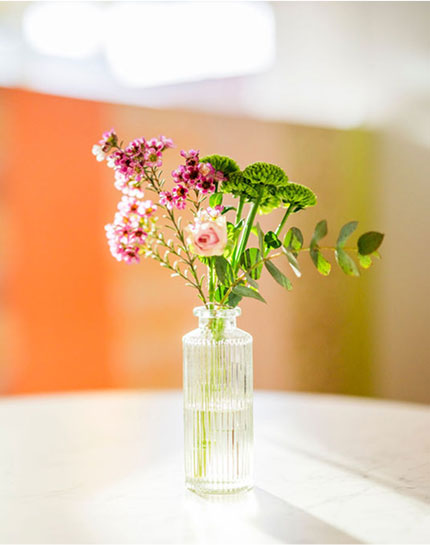 vase of flowers on table